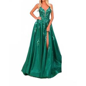 NEW AMARRA sequin a-line gown in emerald